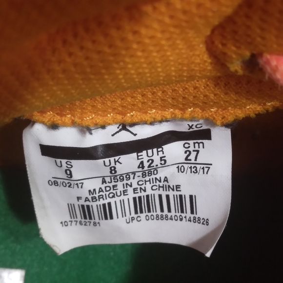 Air Jordan 1 retro high Gatorade orange man's size 9.. - Picture 9 of 9